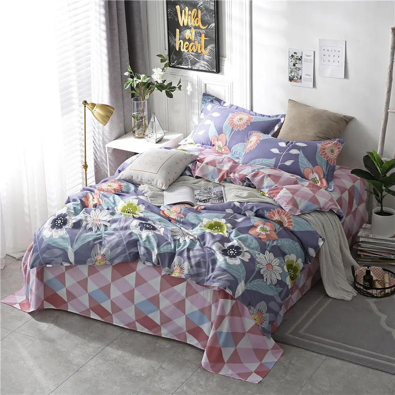 

Flower Geometric Print Girl Boy Kid Bed Cover Set Duvet Cover Adult Child Bed Sheets And Pillowcases Comforter Bedding Set 61071