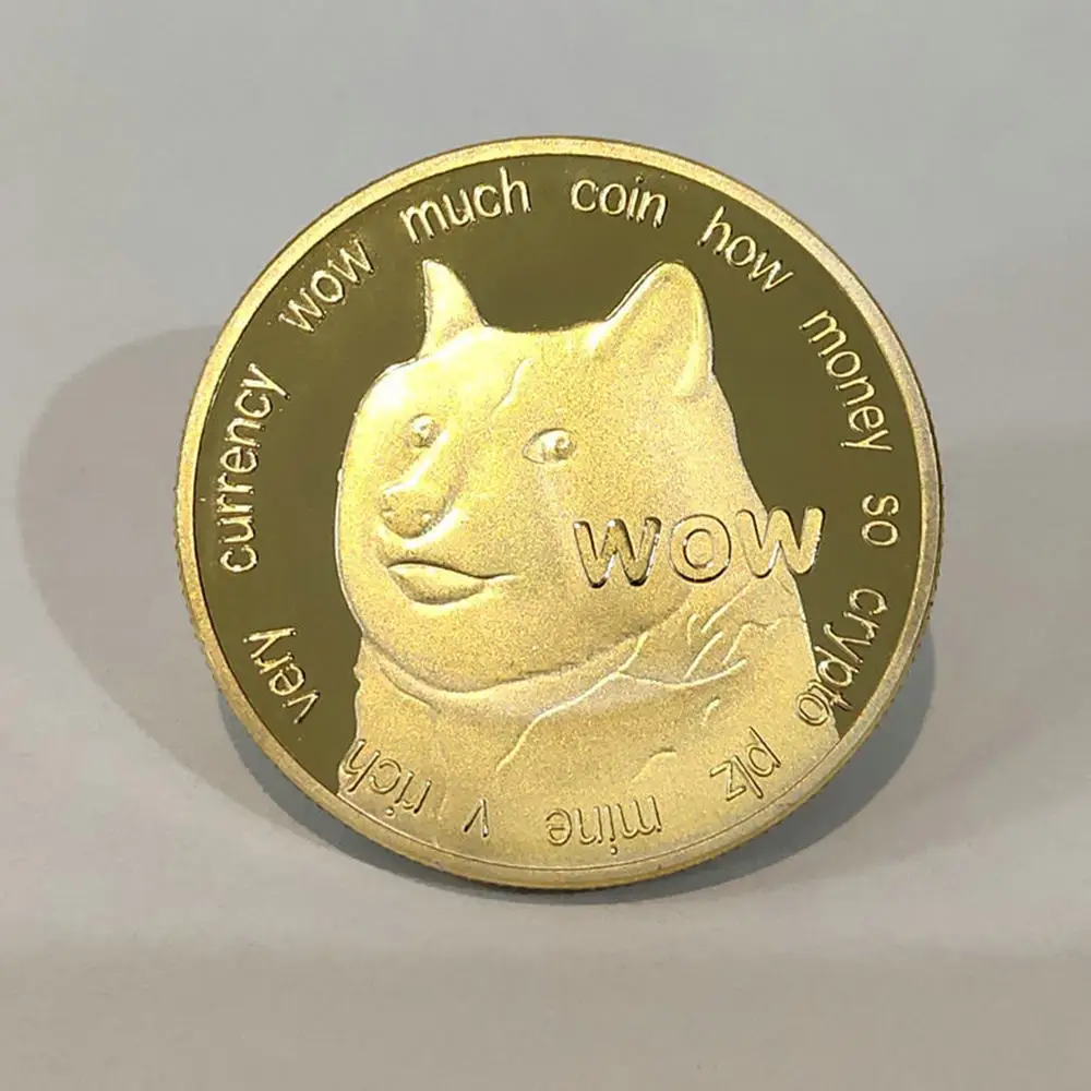 Coins Gold Dogecoin Collection Funny Decoration Beautiful Crafts Plated Cute Desktop Silver Home Commemorative WOW Souvenir