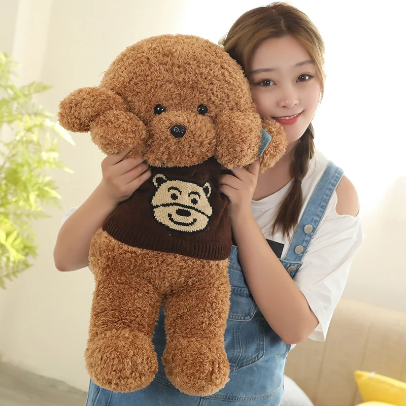 1 pcs 25-48cm Kawaii 테디 개 봉제 완구 러블리 인형 실제 생활 복장 최대 스웨터 개 인형 아기 생일 선물