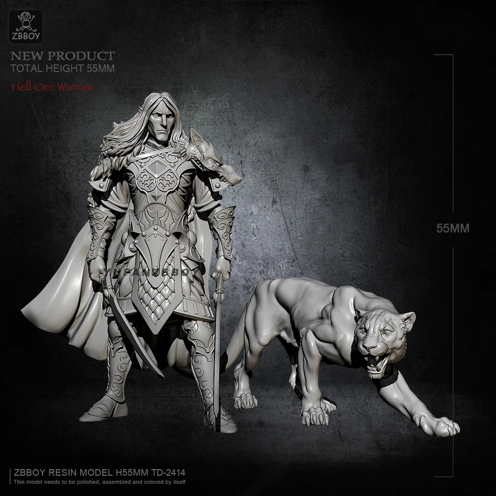 55MM Resin model kit Prince and lion self-assembled TD-2414