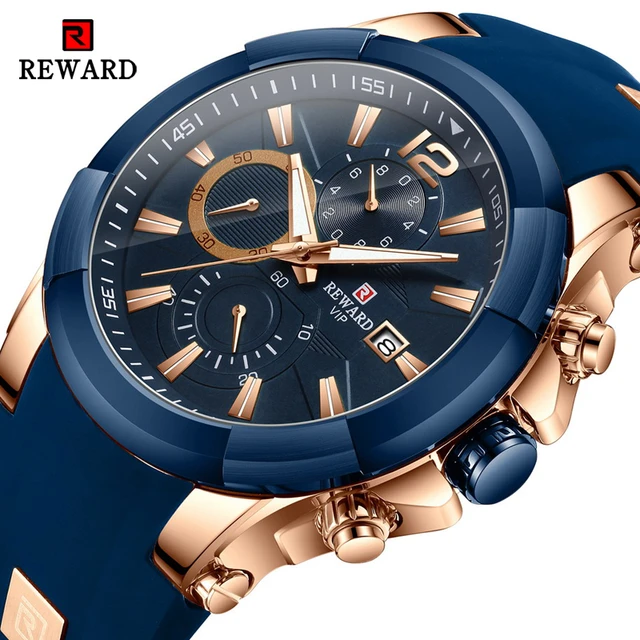 REWARD Brand Men Watches Waterproof Silicone Strap Sport Chronograph Quartz Watch for Men Wrist Watch Fashion Erkek Kol Saati AliExpress