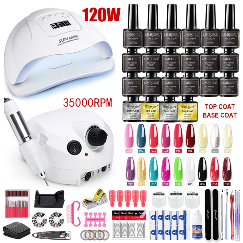 Nail Art Kit UV LED Lamp Dryer Nail Polish Kit Acrylic Manicure Kit Professional Manicure Kit Novice Special Manicure Kit