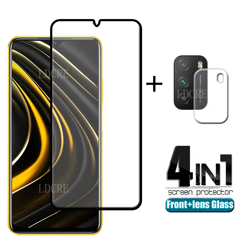 

Full Cover Tempered Glass For Xiaomi Poco M3 Full Glue Screen Protector For Poco M3 Camera Glass For Xiaomi Poco M3 Glass 6.53"