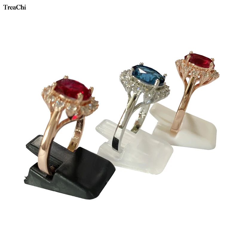 Wholesale Mini Ring Jewelry Display Stand Diamond Ring Storage Organizer Holder  Ring Decoration Clip Stand 20Pcs