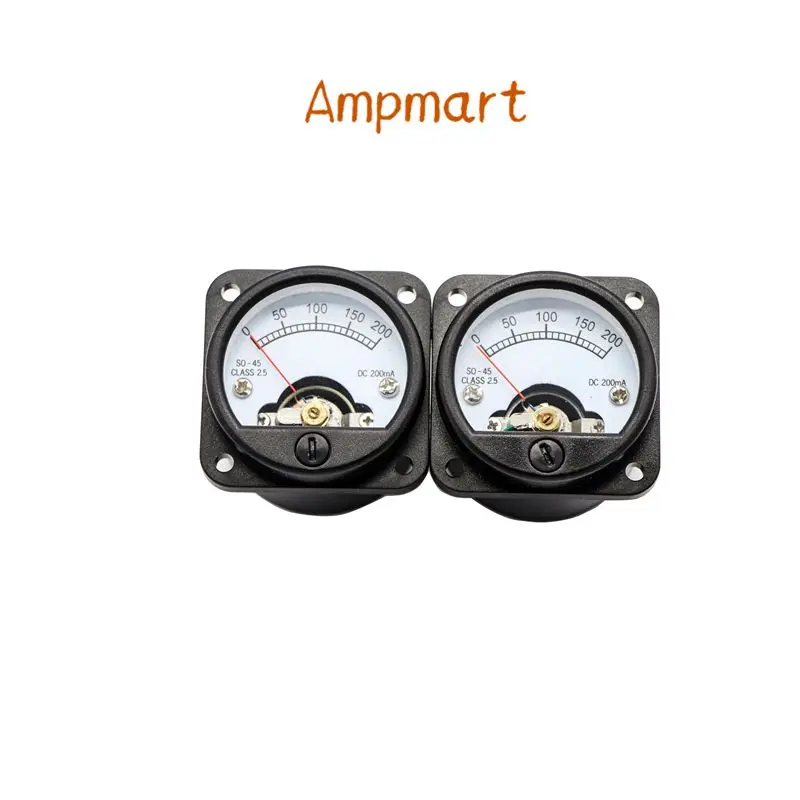 

Ampmart 1pc Ammeter SO-45 Class 2.5 Accuracy DC 0-200mA Round Analog Panel Meter Black
