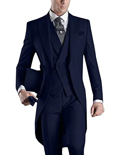 Men Tailcoat Groom Wedding Suits 2022 Tailor Made Formal Elegant Red Green Grey Blue Costume Homme 3 Pièces Jacket+Vest+Pant