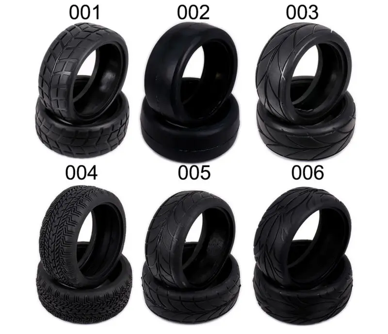 2/4 pcs Rc Tire+Foam &wheel rim For Rc Car 1/10 For HSP HPI Himoto 1:10 On Road Car Model Parts