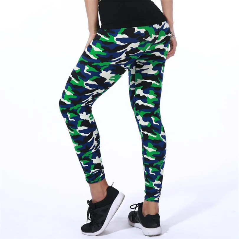 YRRETY 2022 Camouflage Womens For Leggins Graffiti Style Slim Stretch Trouser Army Green Push Up Leggings Deportes Sport Pants