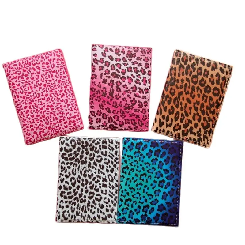 New Arrival Women\'s Leopard Print Travel Passport Cover Wallet Unisex Business Multifunction Credit Card Purse Organizer Case