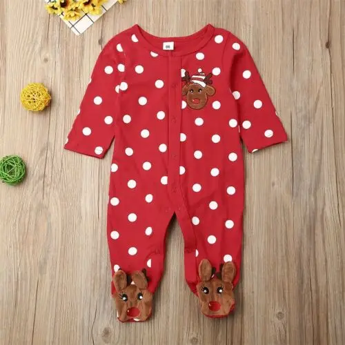 0-18M Meine Erste Weihnachten Baby Junge Mädchen Kind Baby Cartoon Red Deer Overall Overall Weihnachten baby Kostüme