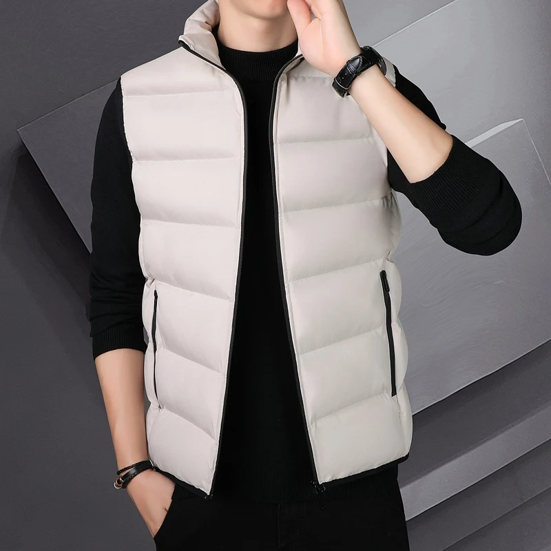 2024 NEW Casual Down Cotton Men\'S Spring And Autumn And Winter Korean Version Trend Wear A Vest Warm Shoulder Coat Boy