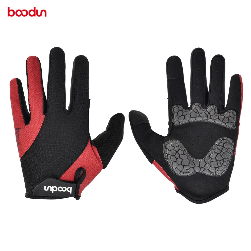 Boodun Cycling Full Finger Gloves Shockproof Outdoor Sport Hiking Fishing Mittens Road Bike MTB Touch Screen Finger Long Gloves