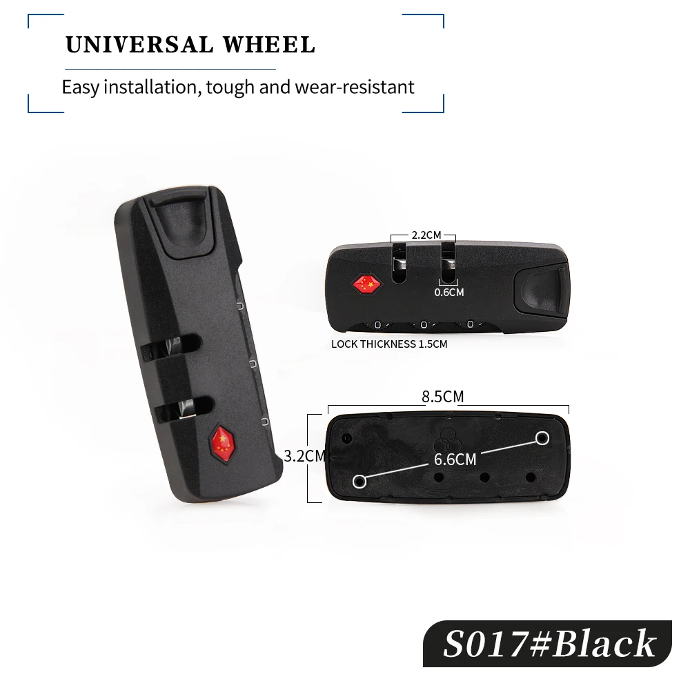 HANLUOKE s017 Travel Trolley Luggage Combination Lock Accessories  Customs Fixed Lock Buckle Universal