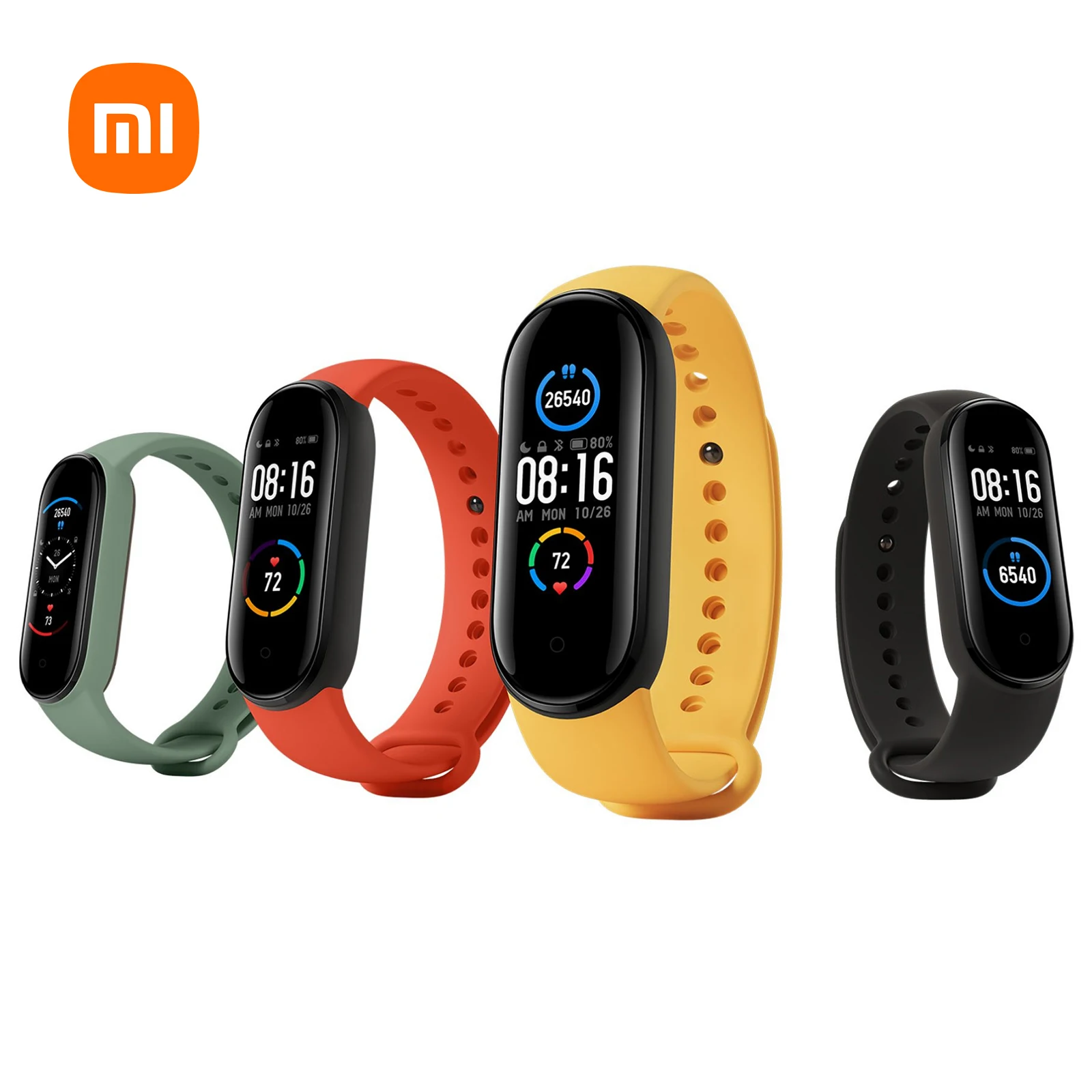 

Смарт-браслет Xiaomi Mi Band 5, спортивный водонепроницаемый фитнес трекер со встроенным AMOLED экраном, Bluetooth