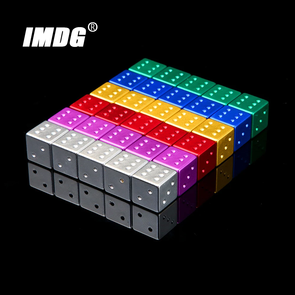 5pcs/pack New Colorful Aluminum Alloy Metal Dice 16mm Square Corner High Quality Boutique Game Dice