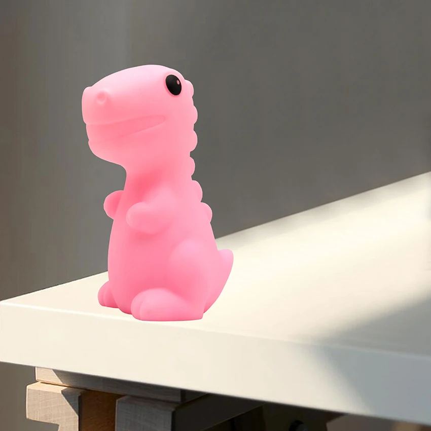 Dinosaurier Nachtlicht für Kinder, LED Kinderzimmer Lampe niedlichen Baby Nachtlicht Dinosaurier Geschenke für Jungen Mädchen, gelb, weiß, blau, rosa