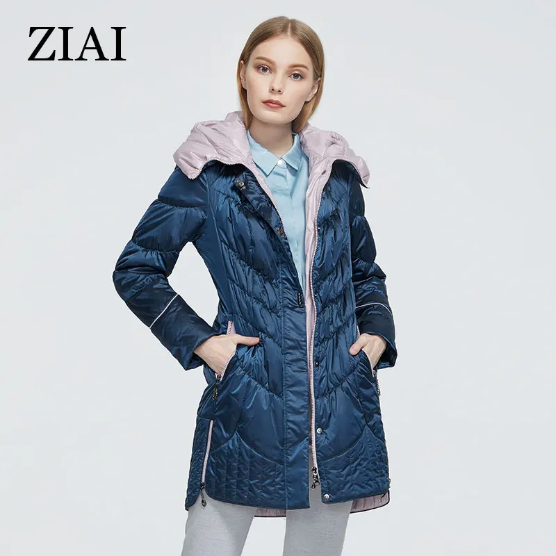 ZIAI 2021 Women Middle Length Jacket Winter Cotton Parka Female Warm Graceful Lines Perfect Quality Factory Quality Coat AM-5810