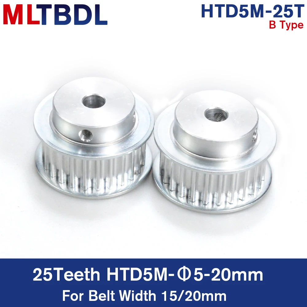 

25 Teeth HTD 5M Synchronous Pulley Bore 5/6/6.35/8/10/12/12.7/14/15/16/17/18/19/20mm for Width 15/20mm BF aluminum alloy 5M 25T
