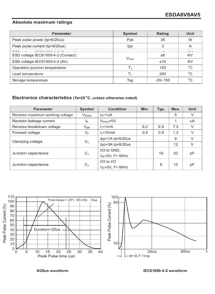 モーターサイクル液面台,100個,デカv8av5 ESDA6V8V5-5/tr,6 v8av5セット,a6v8av5t1g sot-553,高品質,フェイスプロテクション用