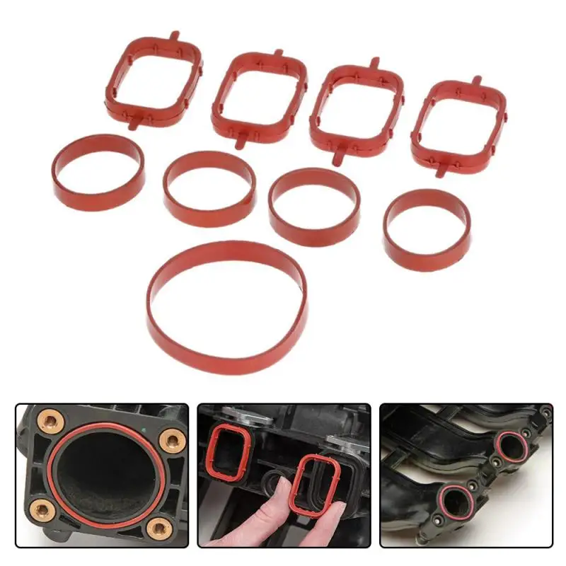 4PCS 22mm Intake Manifold Gaskets Inlet Repair Kit For BMW M47/E46 320d 330d 520d 525d 530d 730d Car Accessories