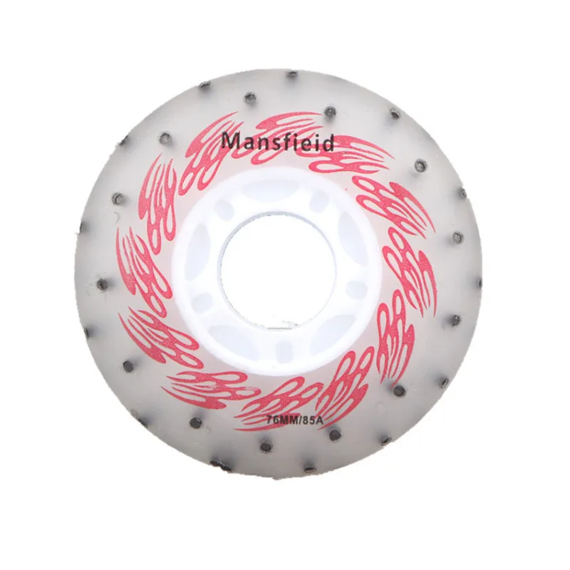 85A 72mm White Light LED Skates Wheel with 52 firestones Inline Skating Tire Flash Shine Roads Magnetic Core 52 Spark Flint 4pcs