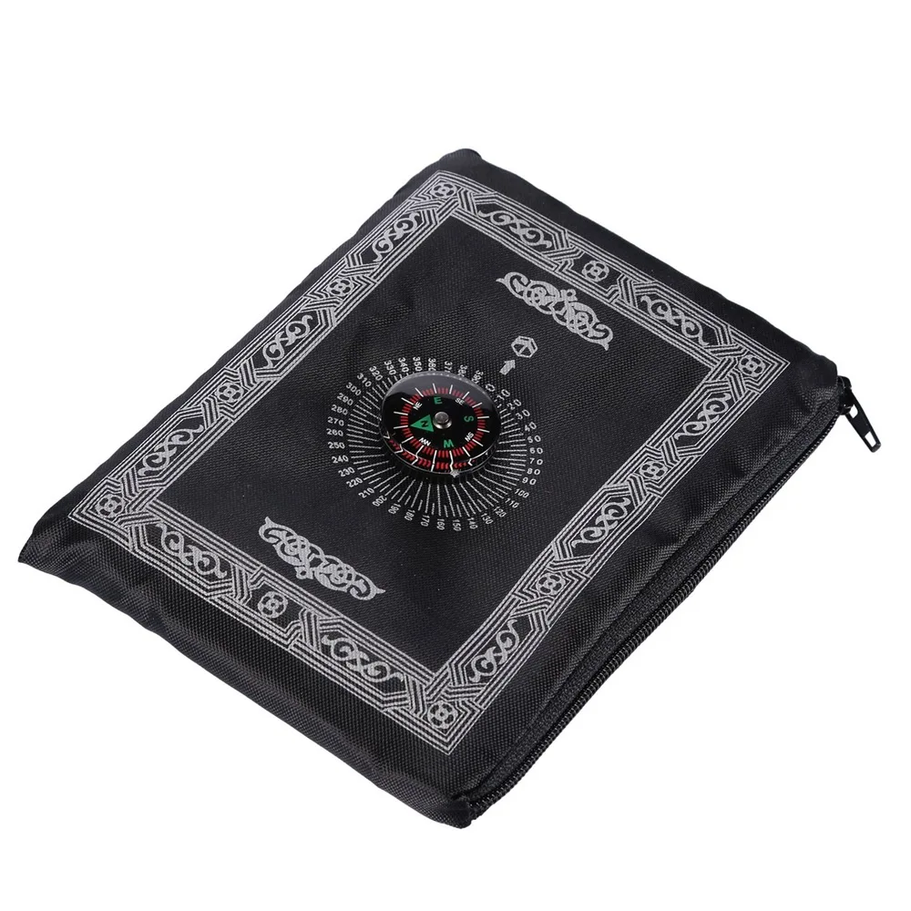 Convenient Pocket Prayer Mat Travel Praying Rug Portable with Compass Muslim Prayer Rug With Qibla Finder and Booklet