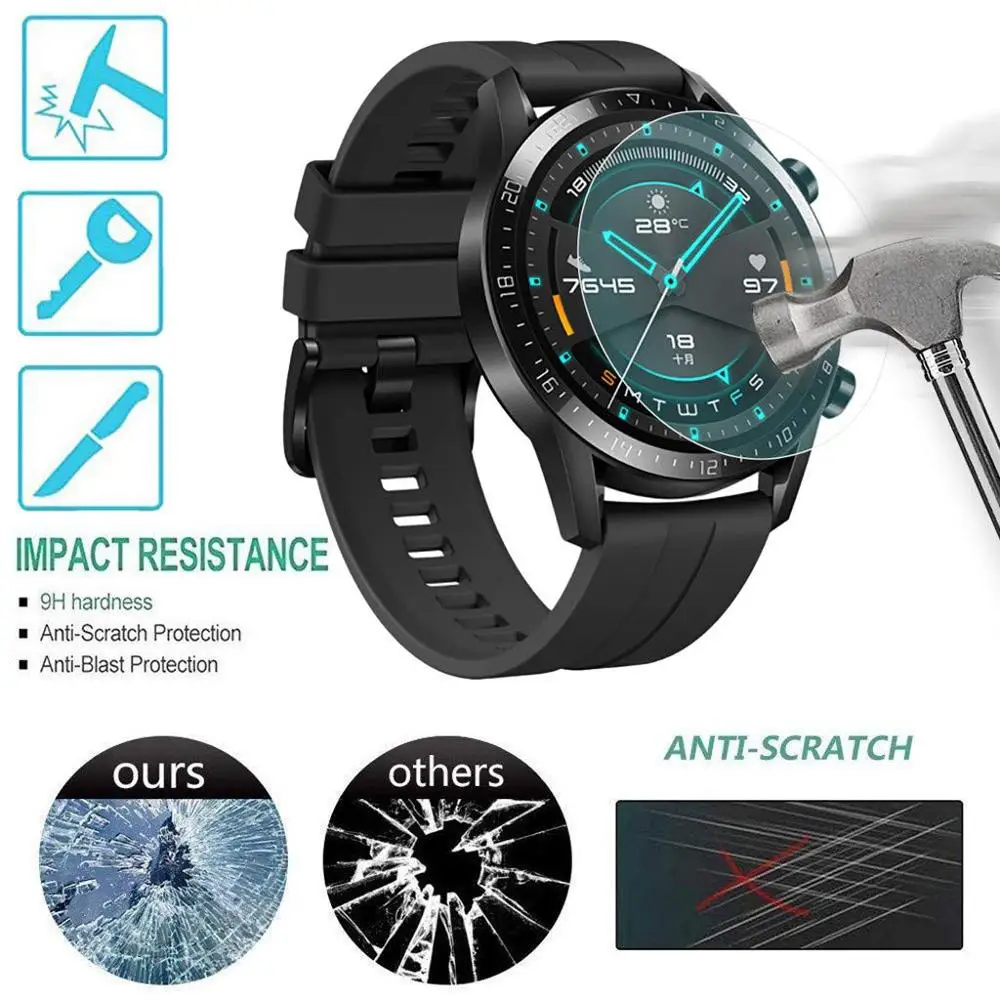 Gehard Glas Voor Huawei Horloge Gt 2 Screen Protector 42/46 Mm Polymeer Materialen Volledige Beschermende Film Huawei Horloge GT2 46mm/42Mm