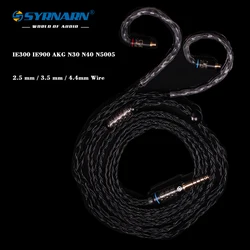 SYRNARN 16 Core Cable Silver Plated 3.5 4.4mm IEM MMCX Balanced Cable 1.2m for Sennheiser IE200/300/600/ie900 AKG MK4 N5005/N30