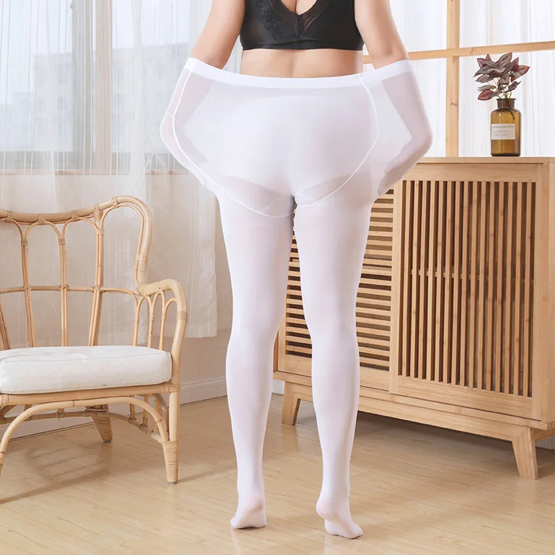 Nowe Plus Size Seksowne Oddychające Rajstopy Białe Przezroczyste Rajstopy Damskie Wiosna Jesień Nylonowe Rajstopy Rozciągliwe Pończochy Damskie — zdjęcie 3