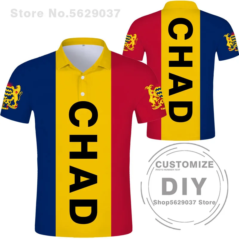 Chad Polo Shirt Free Custom Diy Name Tcd Country Polo Shirt Nation Flag Td Arabic Chadian Tchad French Arab Print Photo Clothes