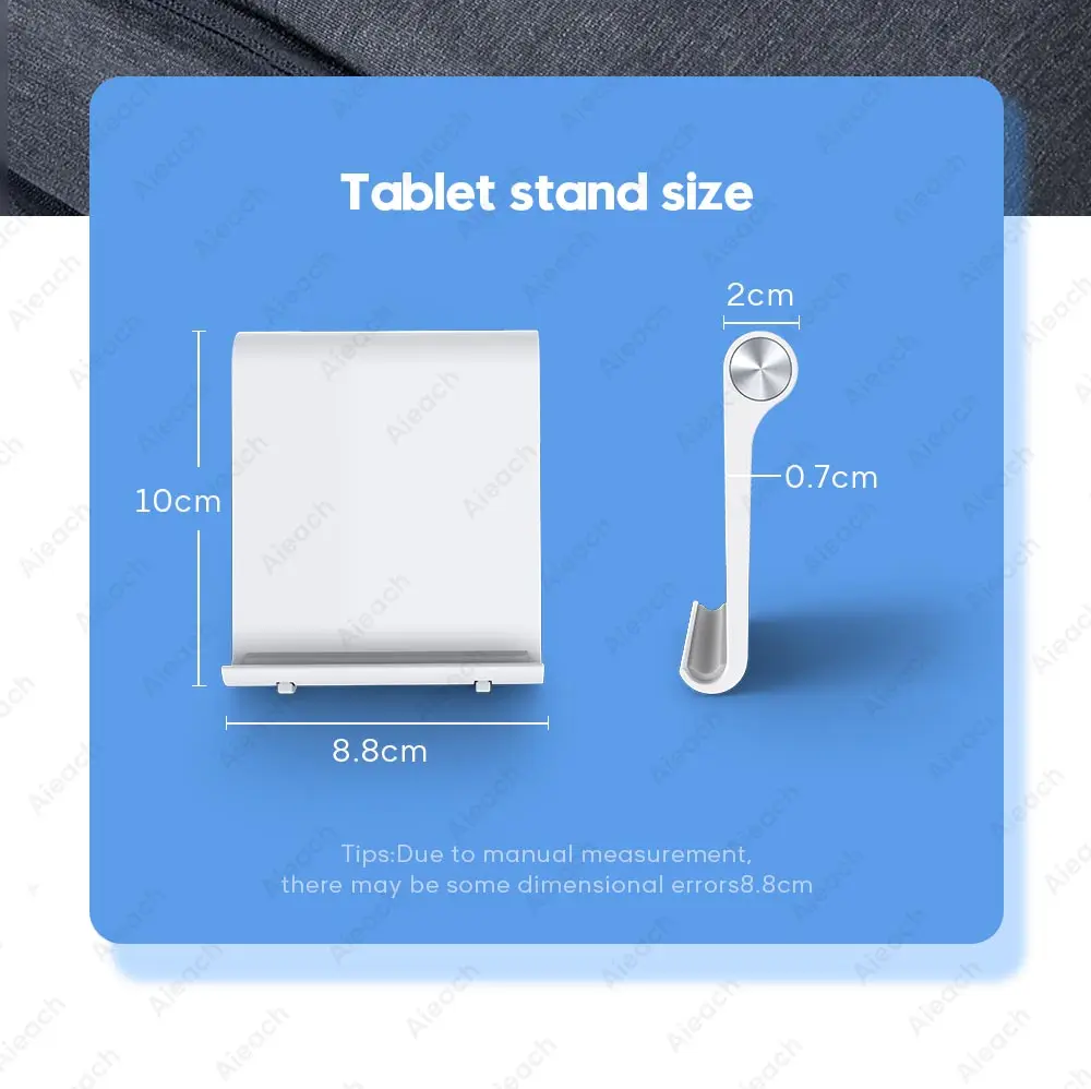 Support de tablette pliable réglable pour iPad 7.9 à 11 pouces, Support de tablette Xiaomi Samsung, Support de bureau pour téléphone portable