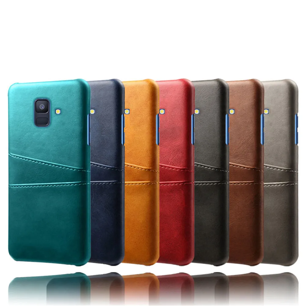 Case For Samsung Galaxy A6 A8 Plus A7 A9 2018 A750 A9S Prime Card Slot PU Leather+PC Cases For Samsung J3 J7 J8 2018 J4 J6 Plus