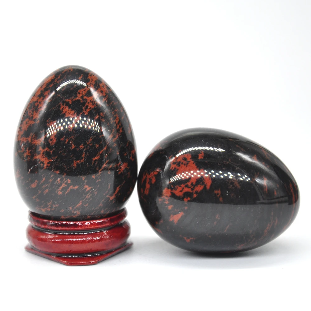 

34x45mm Red Mahogany Obsidian Egg Shaped Stone Healing Natural Crystal Massage Minerale Gemstone Spiritual Decoration Collection