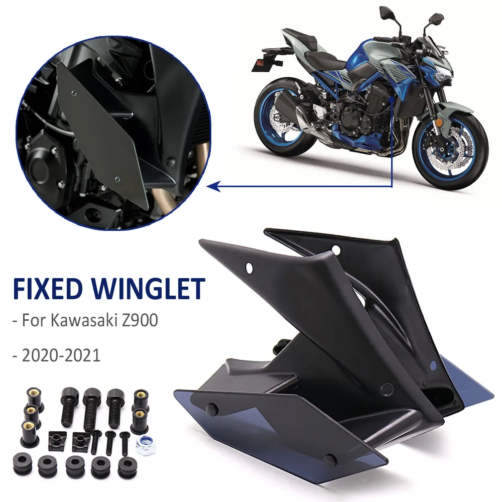 For Kawasaki Z900 Z 900 2020 2021 Motorcycle Parts Side Spoiler Winglet Aerodynamic Fixed Wing Kit Fixed Winglet Fairing Wing