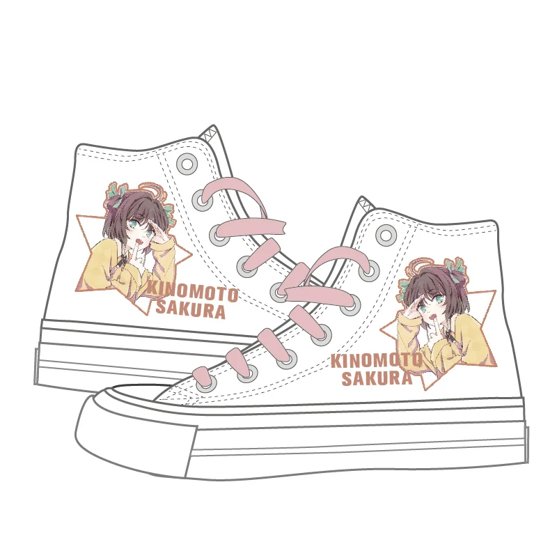 Card Captor SAKURA cos Girls  Japanese sweet high-help canvas shoes  cosplay  fashion shoes casual men and women high heel