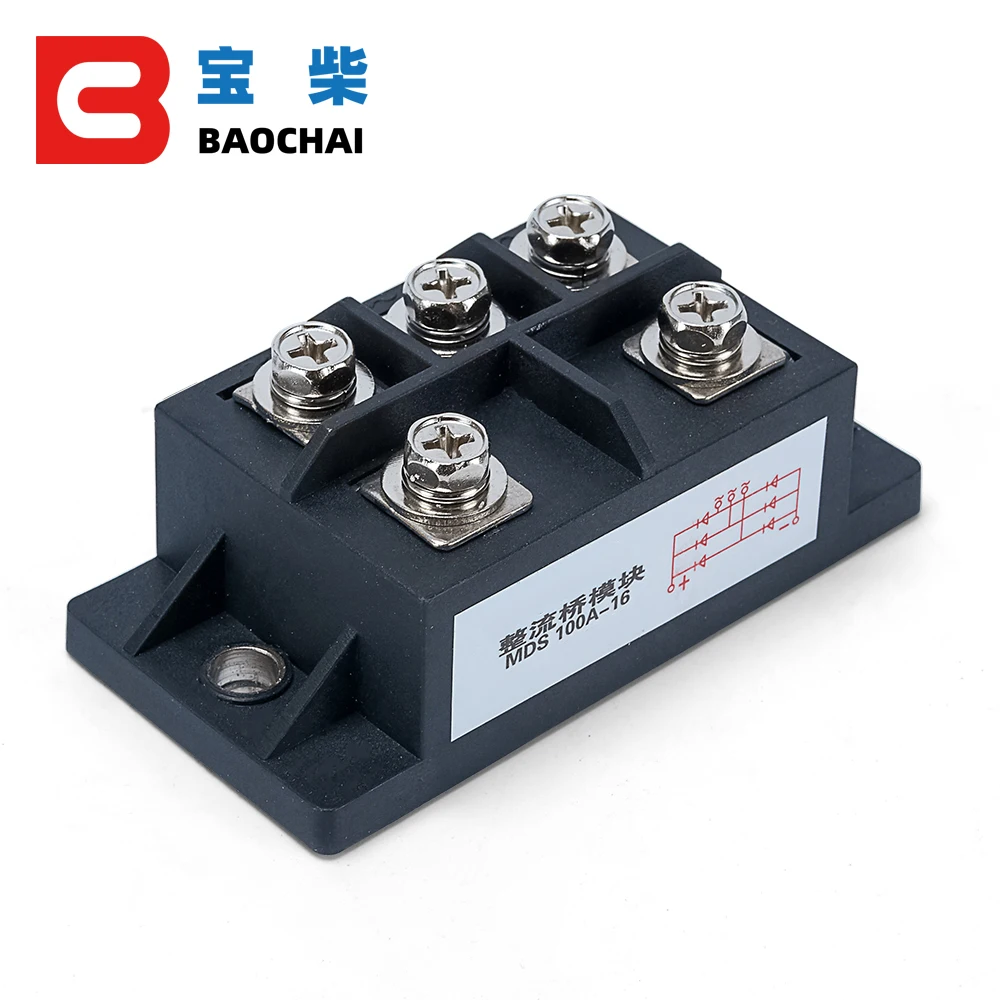 

MDS100A AMP 1600V three phase diode rectifier bridge 100A rectifier module control diode rectifiers function for generator