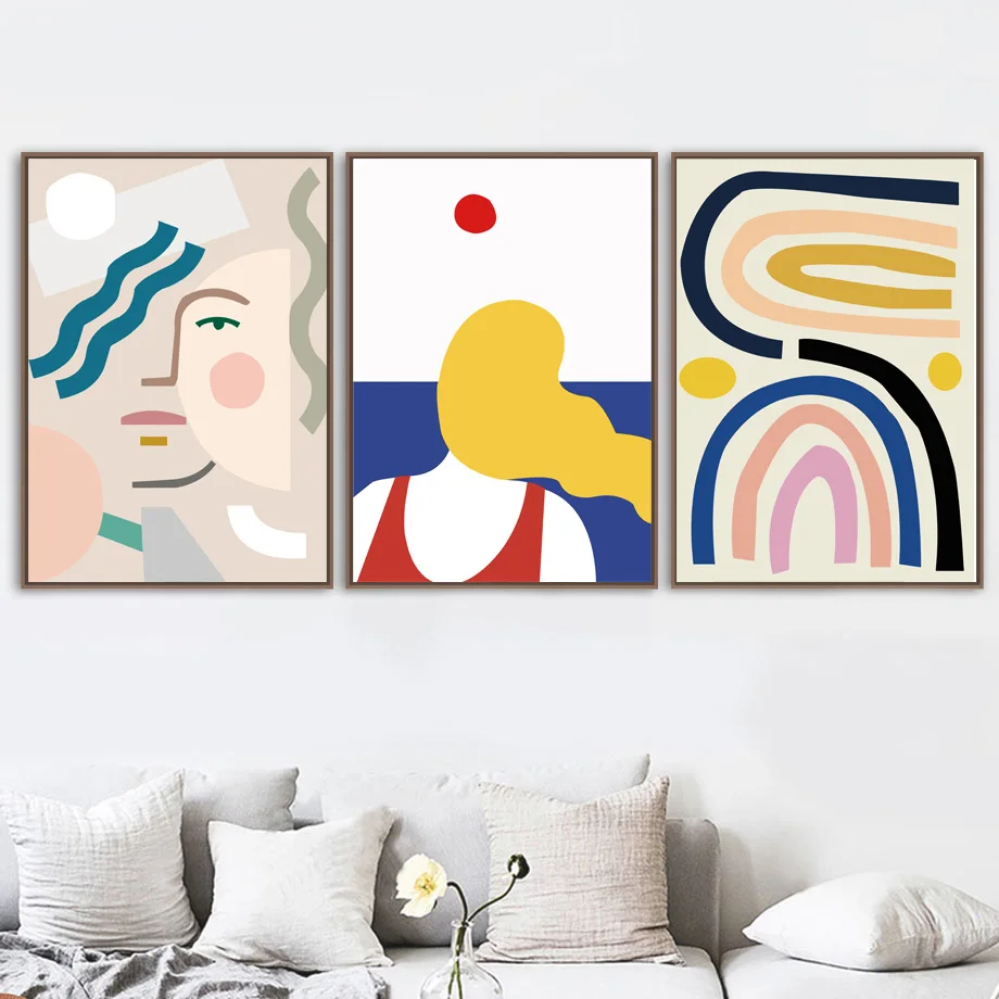 

Abstract Creative Girl Face Lover Plant Wall Art Canvas Painting Nordic Posters And Prints Wall Pictures For Living Room Decor