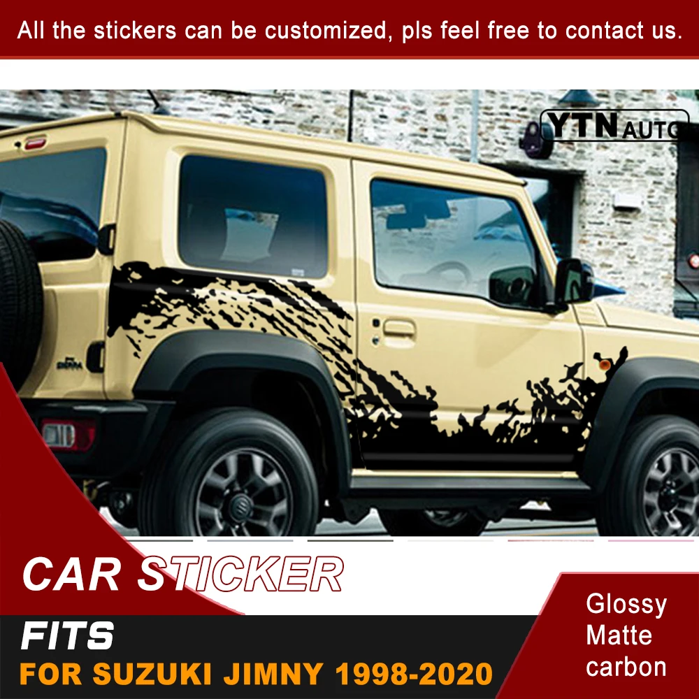 Car Stickers Mudslinger Car Both Side Body Graphic Vinyls Cool Car Accessories Decals Custom Fit For Suzuki Jimny 2019-1998