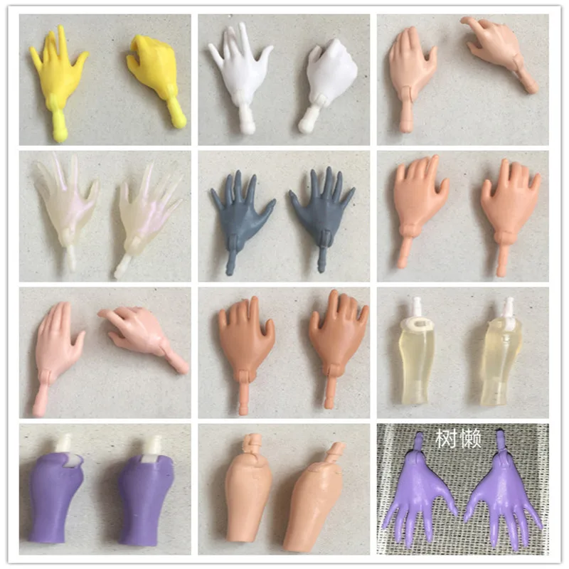 Original Monstering High Doll  Replacement Hands Elbows DIY Assembling Doll Accessories Clear Yellow Beige Brown Good Doll Parts