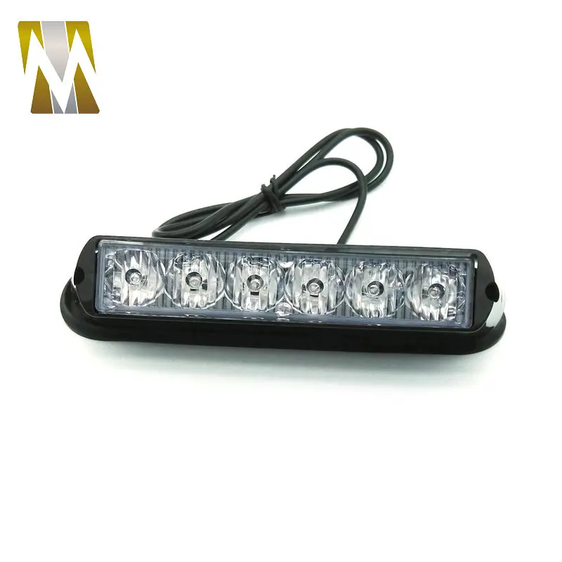 New 12W High Power 6 LED Waterproof Car Truck Emergency Strobe Flash warning light Amber Red blue green