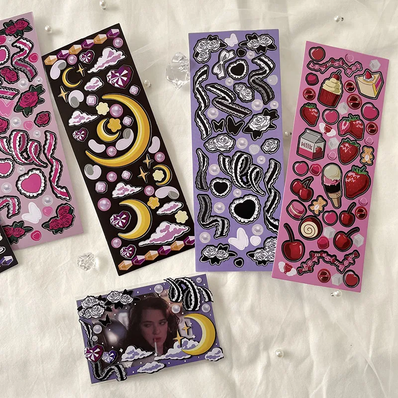 1Pc Starry Sky Series Laser Sticker DIY Scrapbooking Diary Happy Plan Base Collage Mobile Phone Gift Sealing Decoration Sticker