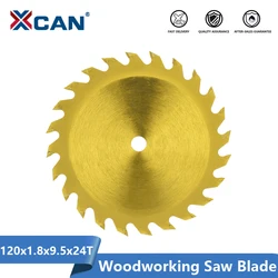 XCAN 120mm Circular Saw Blade 24T Carbide Tipped TCT Saw Blade for Wood Cutting Titanium Coated Wood Cutting Disc