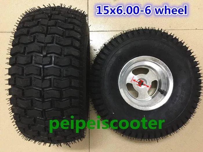 

15 inch 15x6.00-6 wide tyre Hub Wheel for wheelchair DIY motor and scooter motor phub-15wt