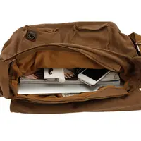2025 Fashion Vintage Leather Canvas Women's Men's Messenger Bag Cotton Canvas Crossbody Bag Men Shoulder Bag Sling Casual Bag 4