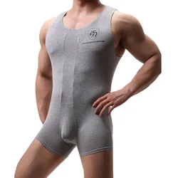 Modal Undershirts Singlet Men Bodysuits Bugle Pouch Gym Sports Seamless Underwear Camisetas Jumpsuits Beachwear Sous Vetement XL