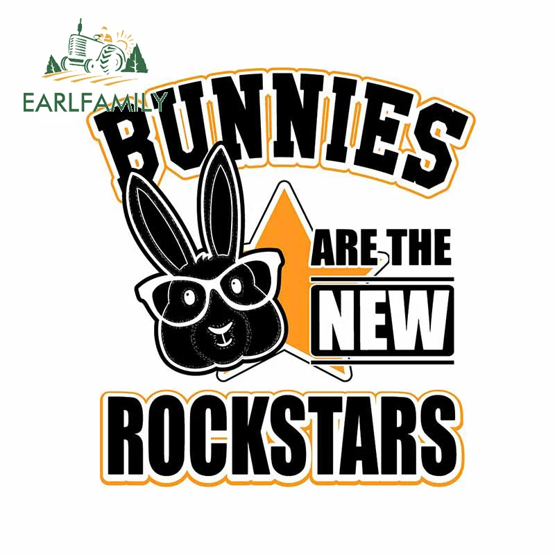 EARLFAMILY 13cm x 11.9cm for Bunnies Are The New Rockstars Car Stickers Motorcycle Helmet Camper Snowboard Fine JDM Assessoires