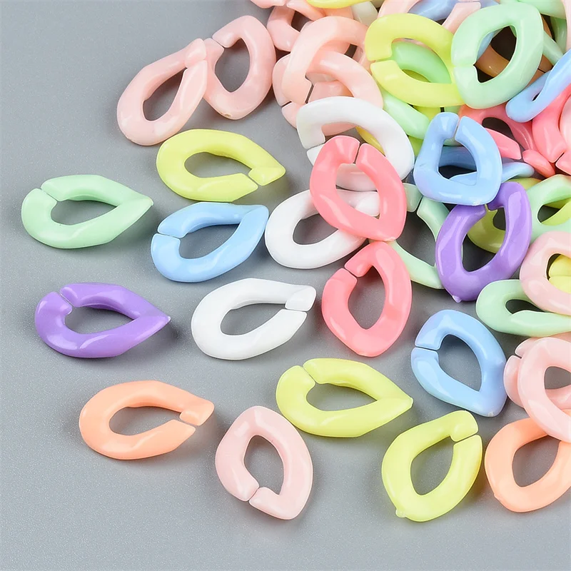 

50/100PC Colorful Flat Twist Oval Open Ring Beads Connector link Chain for Jewelry Making Components Bag Strap DIY Plastic Chain