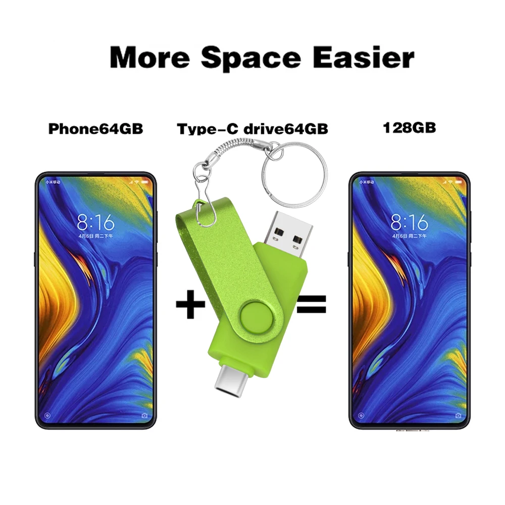 고속 3 IN 1 Type-C USB 2.0 플래시 드라이브 Pendrive usb 키 OTG USB 플래시 드라이브 64GB 32GB 16GB 128GB 펜 드라이버 Cle USB