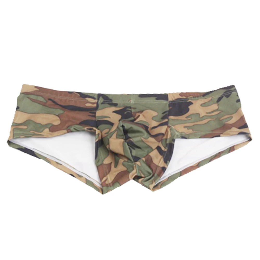 New Men\'s Breathable Camouflage Low Waist Underwears Shorts Underpants Small Jockyshorts Men Micro Thongs 2021