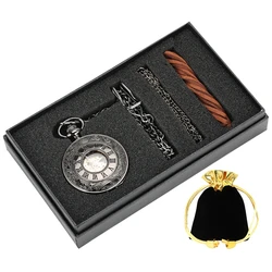 Antique Watch Gifts Sets Royal Hollow Vintage Mechanical Pocket Watch Hand Winding FOB Watch Chain Box Necklace for Men Women